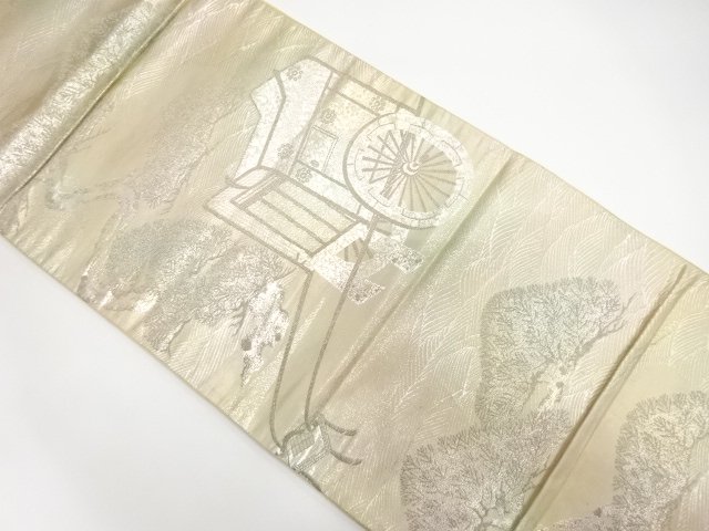 JAPANESE KIMONO / ANTIQUE FUKURO OBI / SILK / WOVEN CARRIAGE